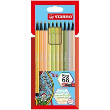 STABILO Rostirón készlet, 1 mm, STABILO "Pen 68", 10 különböző szín filctoll, marker