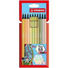 STABILO Rostirón készlet, 1 mm, stabilo &quot;pen 68&quot;, 10 különböző szín filctoll, marker
