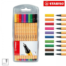 STABILO Rostirón, tűfilc készlet, 0,4mm, Stabilo Point 88, 10 klf. szín filctoll, marker