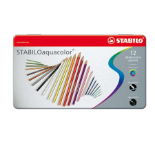 STABILO Színes ceruza fém tartóban, 12 darabos - Stabilo színes ceruza