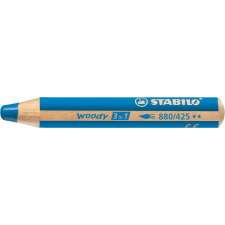  STABILO Színes ceruza, kerek, vastag, STABILO &quot;Woody 3 in 1&quot;, kék színes ceruza