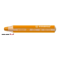STABILO Színes ceruza, kerek, vastag, STABILO &quot;Woody 3 in 1&quot;, narancssárga színes ceruza