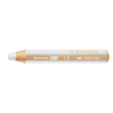 STABILO Színes ceruza, kerek, vastag, STABILO "Woody 3 in 1", fehér színes ceruza
