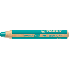 STABILO Színes ceruza, kerek, vastag, STABILO Woody 3 in 1, türkiz (TST880470) színes ceruza