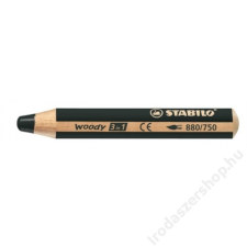 STABILO Színes ceruza, kerek, vastag, STABILO Woody, fekete (TST880750) színes ceruza