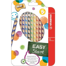 STABILO Színes ceruza készlet, háromszögletű, balkezes, STABILO "EasyColours", 12 különböző szín színes ceruza