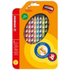 STABILO Színes ceruza készlet, háromszögletű, jobbkezes, STABILO  EasyColours , 12 különböző szín