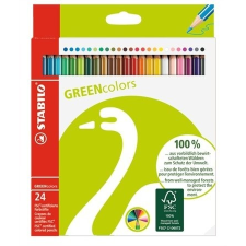 STABILO Színes ceruza készlet, hatszögletű, STABILO "GreenColours", 24 szín színes ceruza