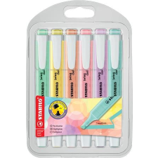 STABILO Szövegkiemelő készlet, 1-4 mm, STABILO &quot;Swing Cool Pastel&quot;, 6 különböző szín filctoll, marker