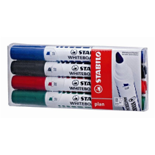STABILO Táblamarker készlet, 1-5 mm, vágott, STABILO &quot;Plan&quot;, 4 különböző szín filctoll, marker