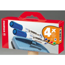 STABILO Táblamarker készlet, 2,5-3,5 mm, kúpos, szivaccsal,  "Plan", 4 különböző szín filctoll, marker