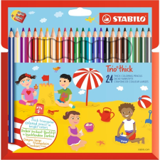 STABILO Trio 24db-os vegyes színű színes ceruza + hegyező színes ceruza