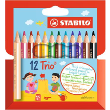 STABILO Trio Háromszögletű vastag színes ceruza készlet (12 db rövid ceruza / csomag) színes ceruza