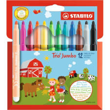 STABILO trio jumbo 12db-os vegyes színű filctoll készlet 380/12 filctoll, marker