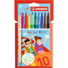 STABILO trio kétvégű 10db-os vegyes színű rostirón készlet filctoll, marker
