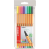 STABILO Tűfilc készlet, 0,4 mm, STABILO "Point 88", 8 pasztell szín (TST88801)