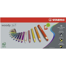 STABILO woody 3 az 1-ben 18 db tok hegyezővel színes ceruza