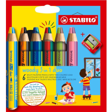 STABILO woody 3 az 1-ben duo 6 db tok hegyezővel színes ceruza