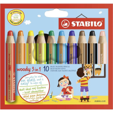 STABILO Woody 3in1, 10 színű ceruza
