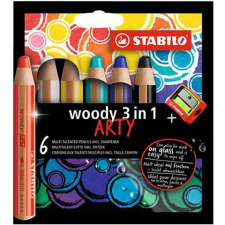 STABILO Woody 3In1 Arty Színes Ceruza Szett 6Db-os (Stabilo, 8806-1-20) színes ceruza