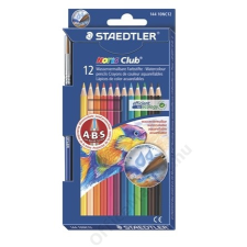 STAEDTLER Akvarell ceruza készlet, ecsettel, STAEDTLER Noris Club, 12 különböző szín (TS14410NC12) akvarell