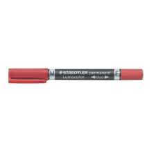 STAEDTLER Alkoholos marker, F/M, 0,6/1,5 mm, kúpos, kétvégû, STAEDTLER "Lumocolor Duo", piros filctoll, marker