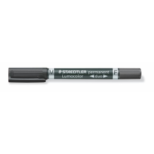 STAEDTLER Alkoholos marker, f/m, 0,6/1,5 mm, kúpos, kétvégű, staedtler &quot;lumocolor duo 348&quot;, fekete filctoll, marker