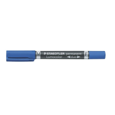 STAEDTLER Alkoholos marker, F/M, 0,6/1,5 mm, kúpos, kétvégű, STAEDTLER &quot;Lumocolor Duo&quot;, kék filctoll, marker