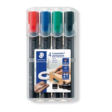 STAEDTLER Alkoholos marker készlet, 2-5 mm, vágott, staedtler &quot;lumocolor 350&quot;, 4 különböz&#337; szín 350 wp4 filctoll, marker