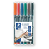 STAEDTLER Alkoholos marker készlet, OHP, 0,4 mm, STAEDTLER Lumocolor 313, 6 különböző szín (TS313WP6)