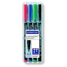 STAEDTLER Alkoholos marker készlet, OHP, 0,4 mm, STAEDTLER "Lumocolor 313 S", 4 különböző szín filctoll, marker