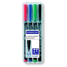 STAEDTLER Alkoholos marker készlet, OHP, 0,4 mm, STAEDTLER &quot;Lumocolor 313 S&quot;, 4 különböző szín filctoll, marker