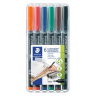 STAEDTLER Alkoholos marker készlet, OHP, 0,6 mm, STAEDTLER "Lumocolor® 318 F", 6 különböző szín