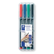  STAEDTLER Alkoholos marker készlet, OHP, 0,6 mm, STAEDTLER &quot;Lumocolor® 318 F&quot;, 4 különböző szín filctoll, marker