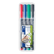 STAEDTLER Alkoholos marker készlet, OHP, 1 mm, STAEDTLER &quot;Lumocolor® 317 M&quot;, 4 különböző szín filctoll, marker