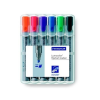 STAEDTLER Flipchart marker készlet, 2-5 mm, vágott, STAEDTLER "Lumocolor 356 B", 6 különbözõ szín...