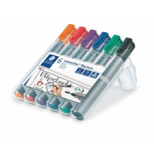 STAEDTLER Flipchart marker készlet, 2 mm, kúpos, STAEDTLER "Lumocolor 356", 6 különbözõ szín filctoll, marker