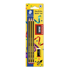 STAEDTLER Grafitceruza, HB, hatszögletű, hegyezővel és radírral, STAEDTLER "Noris" ceruza