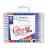 STAEDTLER Kalligrafikus marker készlet, 2,0/3,5 mm, kétvégű,  "Calligraph Duo", 12 szín