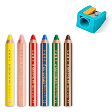 STAEDTLER Noris Junior hatszögletű színes ceruza készlet hegyezővel (7 db / csomag) színes ceruza