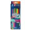 STAEDTLER Rostirón készlet, 1/3 mm, kétvégű, kimosható, STAEDTLER® "3280", Multiverzum 1, 6 különböző szín