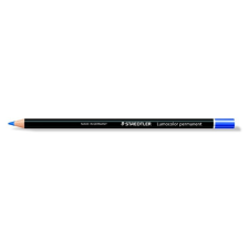 STAEDTLER Színes ceruza, henger alakú, mindenre író, (glasochrom)  "Lumocolor", kék színes ceruza