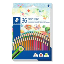STAEDTLER Színes ceruza készlet, háromszögletű, staedtler &quot;noris colour 187&quot;, 36 különböző szín színes ceruza