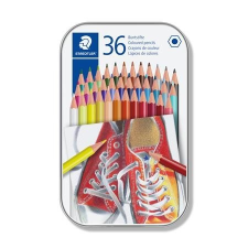 STAEDTLER Színes ceruza készlet, hatszögletű, fém dobozban, STAEDTLER, 36 különböző szín színes ceruza