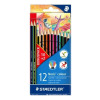 STAEDTLER Színes ceruza készlet, hatszögletű, STAEDTLER "Noris Colour", 10+2 különböző szín
