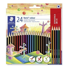 STAEDTLER Színes ceruza készlet, hatszögletű, STAEDTLER "Noris Colour 185", 20+4 különböző szín színes ceruza