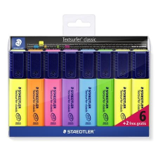 STAEDTLER Szövegkiemelő készlet, 1-5 mm, STAEDTLER  Textsurfer Classic 364 , 6+2 különböző szín filctoll, marker