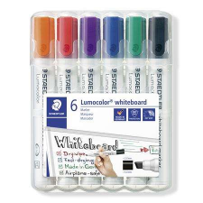 STAEDTLER Táblamarker készlet, 2-5 mm, vágott, STAEDTLER &quot;Lumocolor® 351 B&quot;, 6 különböző szín filctoll, marker
