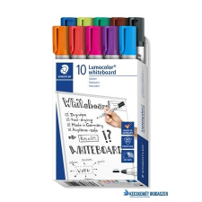 STAEDTLER Táblamarker készlet, 2 mm, kúpos, STAEDTLER "Lumocolor 351", 10 különböző szín filctoll, marker