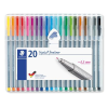  STAEDTLER Tűfilc készlet, 0,3 mm, STAEDTLER "Triplus 334", 20 különböző szín